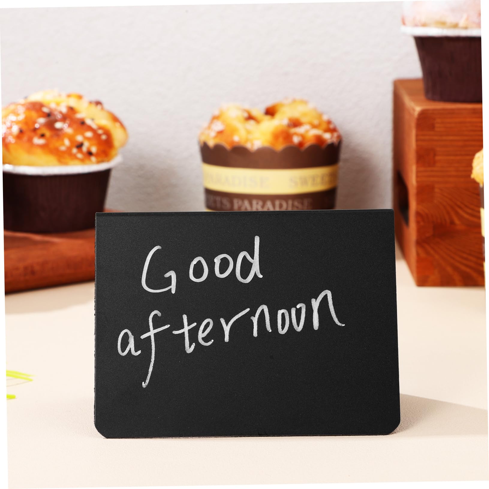Tofficu 5 Sätze Memoboard-schild Message Board -zeichen Tafel Mit Küchennotizen Mini-etikettenclip Mini Mit Ständer Schwarze Tafeletiketten Tabletop-nachrichtentafel Plastik 20 Stück * 5