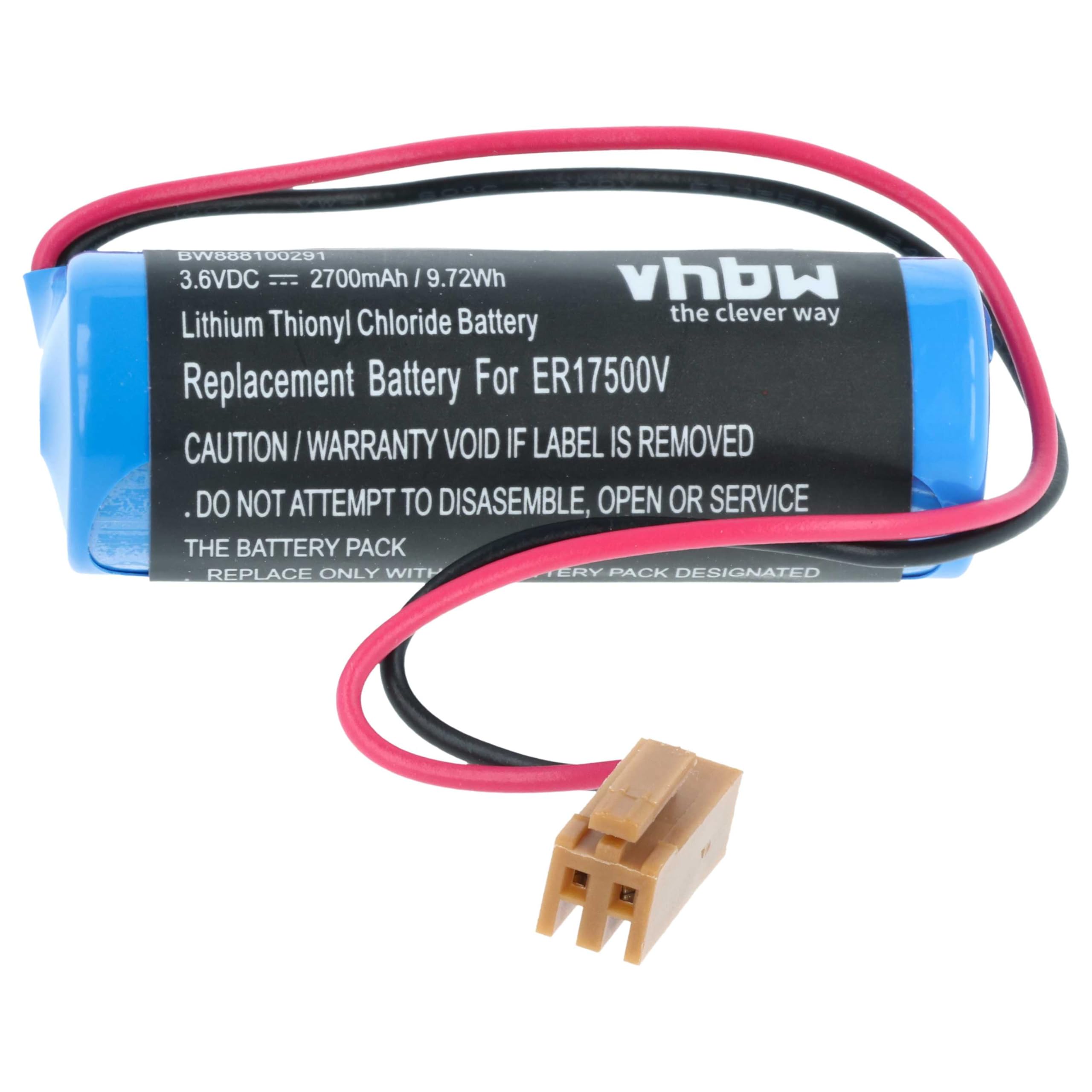 vhbw 5x batteria sostituisce Toshiba ER17500V per Programmable Logic Controller (2700mAh, 3,6V, Li-MnO2)