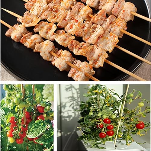 Miniatura 7 de Paquete de 100 estacas de bambú natural de 18 pulgadas, soportes para plantas de madera, palos de jardín de madera para plantas, tomate floral en