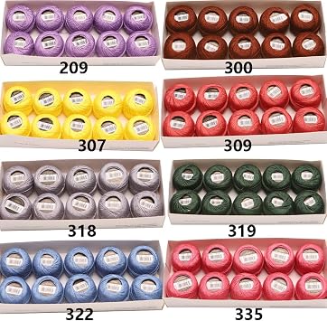 Cross Stitch Thread 40 Meters 5g/Ball Perle Cotton Size #8 Thread Pack for Sashiko, Embroidery, and Quilting