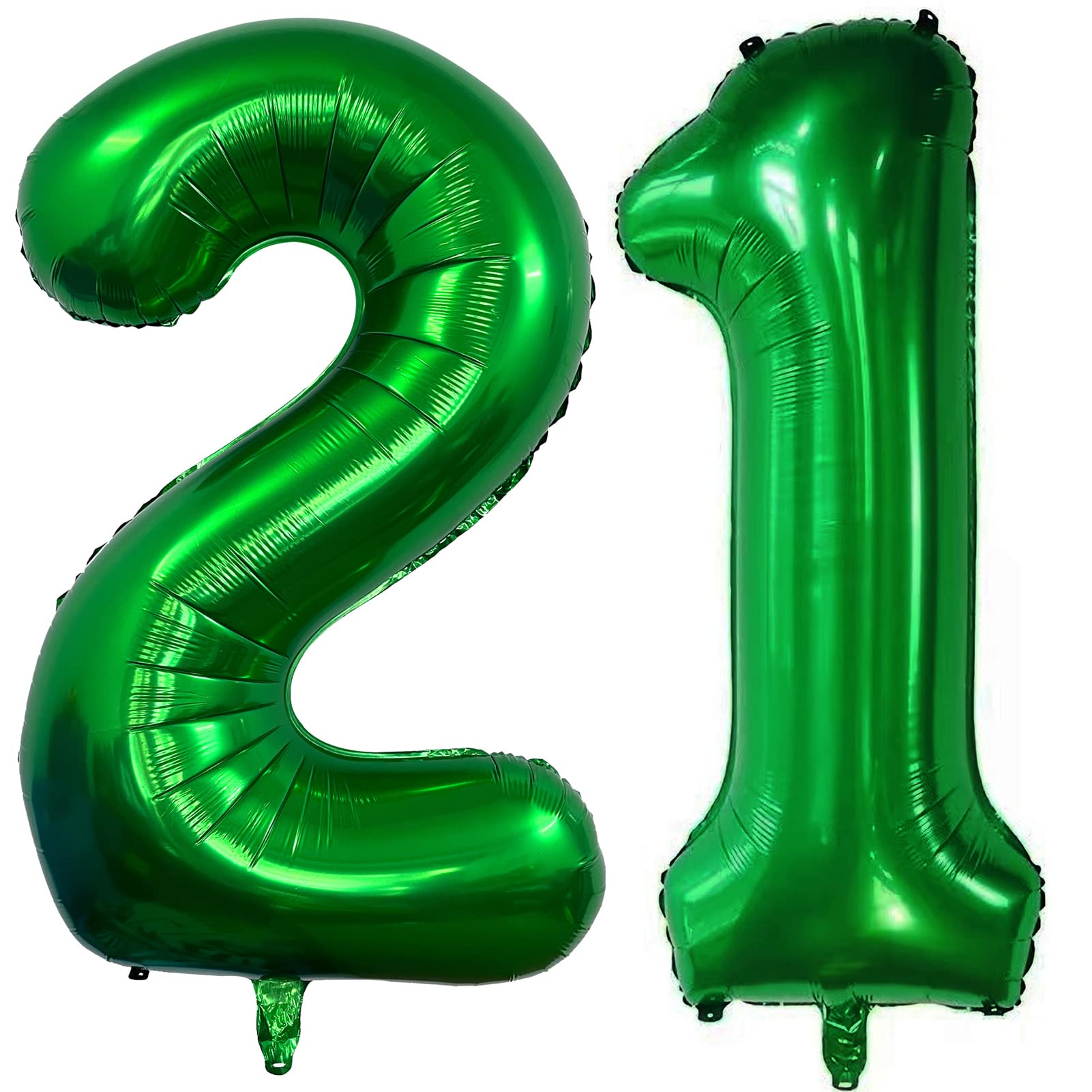 Number 21 Dark Green Balloons 40 Inch Giant Green 12 Numer Foil Helium Balloons for 12th Green Birthday Party Supplies 21st Anniversary Events Decorations