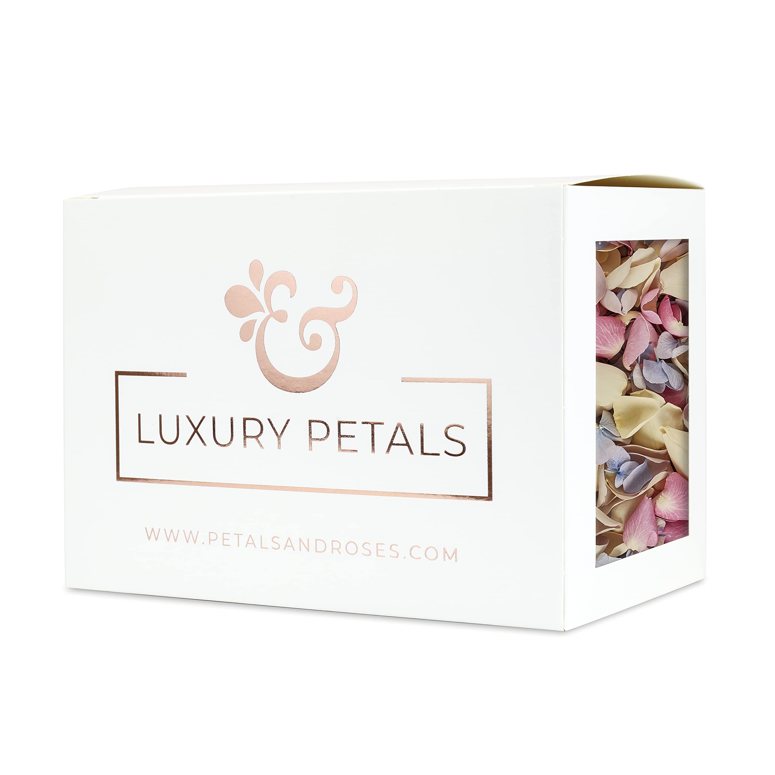 Petals And Roses Summer Mix Freeze Dried Rose & Hydrangea Petal Confetti | Natural & Biodegradable For Weddings, 2 Litres