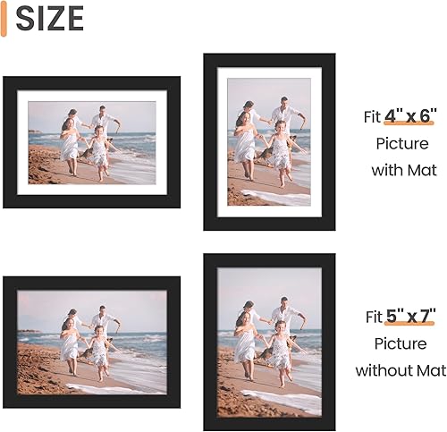 Vista 36 de upsimples - Portarretratos de 8.5 x 11 pulgadas, para fotos de 6 x 8 pulgadas con paspartú o de 8.5 x 11 pulgadas sin paspartú, marcos de fotos