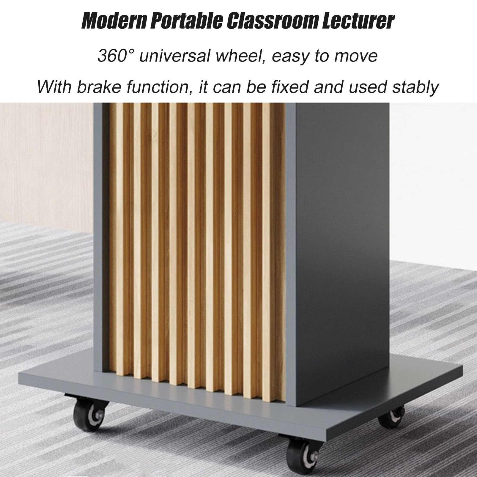 Podio professionale in legno con 4 ruote girevoli, versatile leggio con ripiano Sto per presentazioni, ideale per chiese, matrimoni, scuole ed eventi