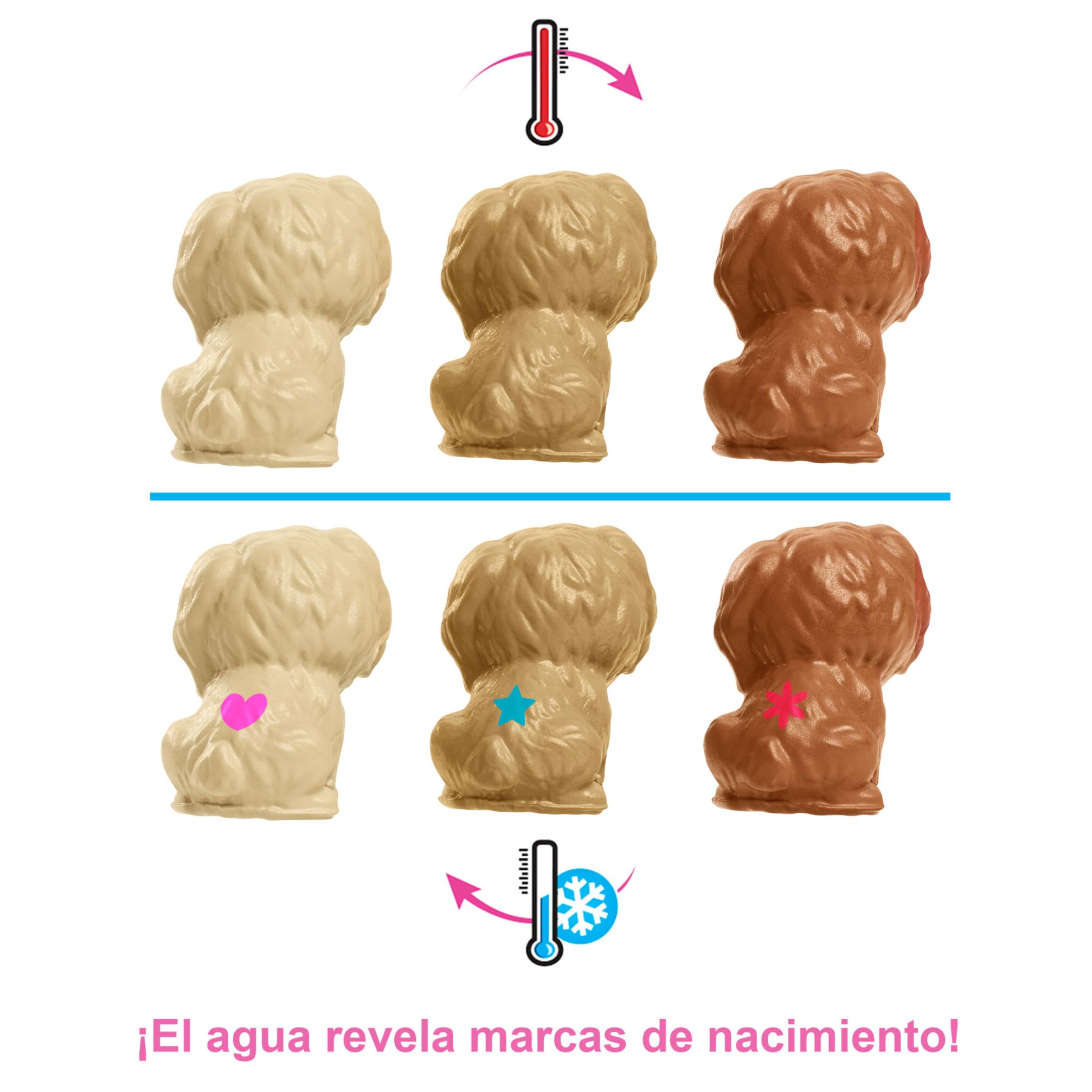 Barbie Perritos recién Nacidos Muñeca Rubia con Perrito y Accesorios de Juguete, Regalo para niñas y niños +3 años (Mattel HCK75)