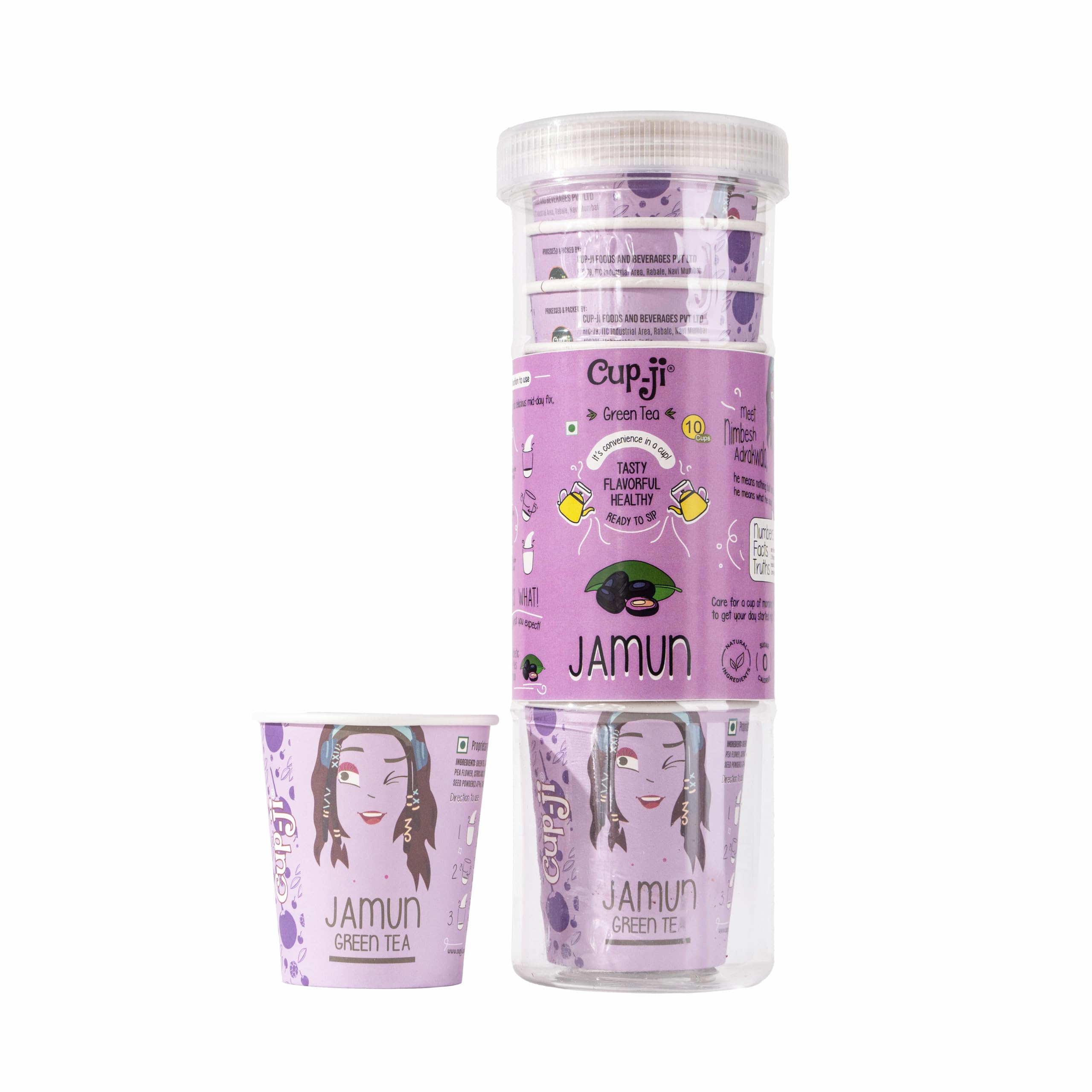 Cup-ji Ready to Sip Jamun Green Tea | Fruity and Salty | Guilt-free | Non Bitter Tasty Green Tea | Whole Leaf Green Tea | No Calorie | Desi Kala Khatta | 10 Cups (B0DHLFCQ3R) Amazon Price History, Amazon Price Tracker
