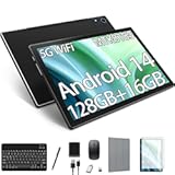 MEIZE Android 14 Tablet,10inch 2025 Latest Tablet,Octa-Core Processor with 16GB (8+8 Expand) RAM+128GB ROM+1TB Expand,2.4G/5G WiFi Tablets with Keyboard,1280 * 800 IPS Display Laptop Tablets,Black