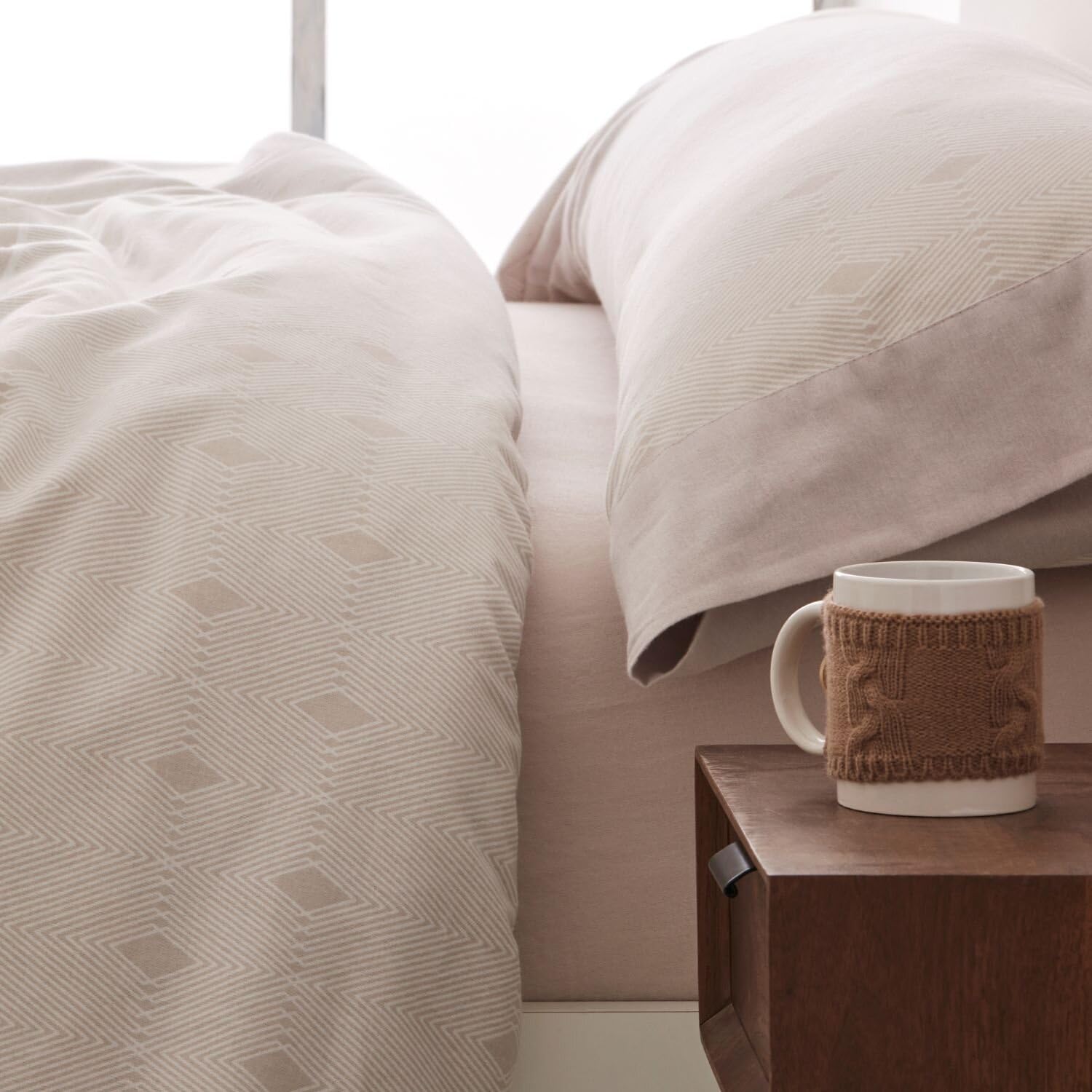 Burrito Blanco Flannel Sheet Set, Cotton, Beige, Ancho de 135 cm