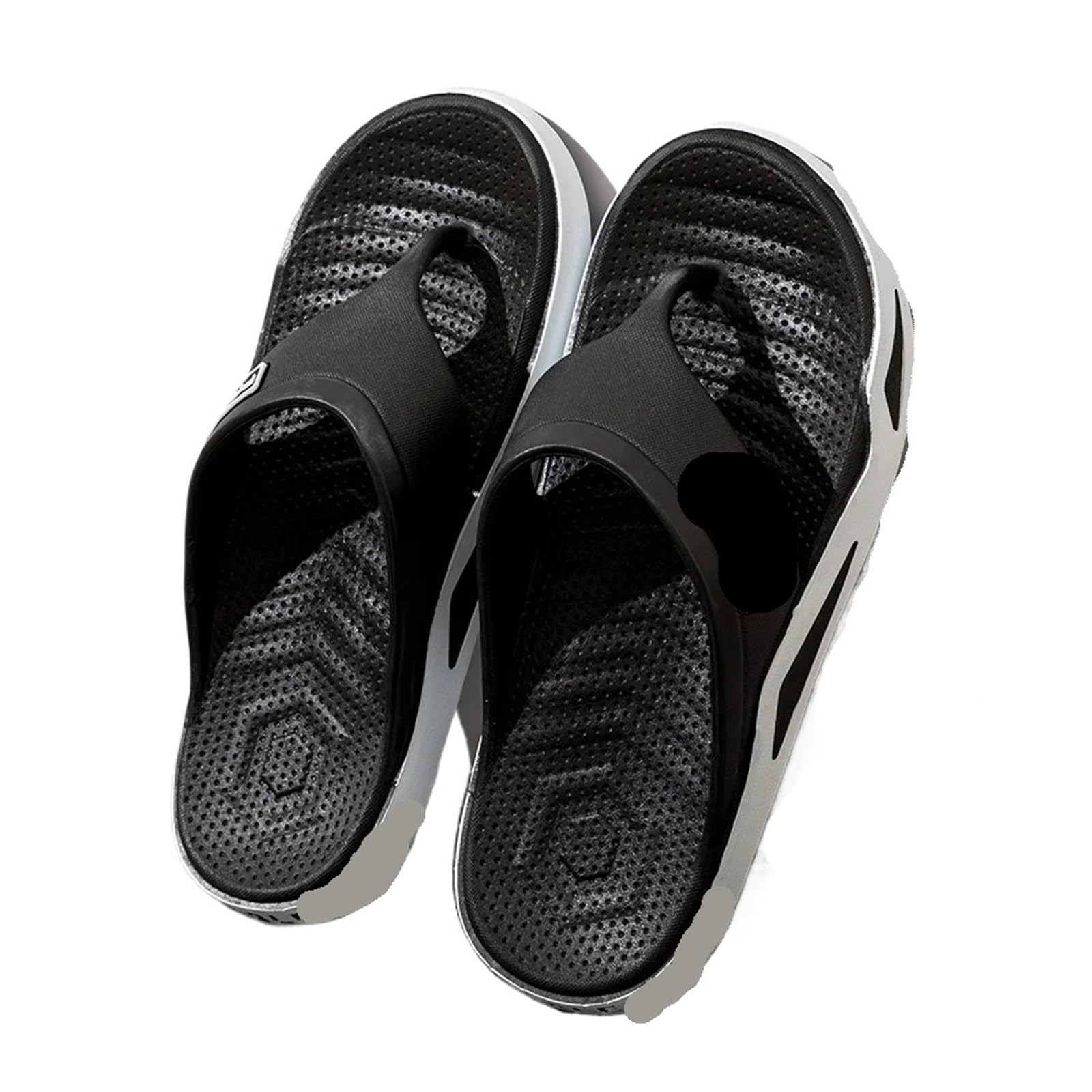 Chanclas unisex de moda verano for interiores y exteriores, sandalias playa | Black,40