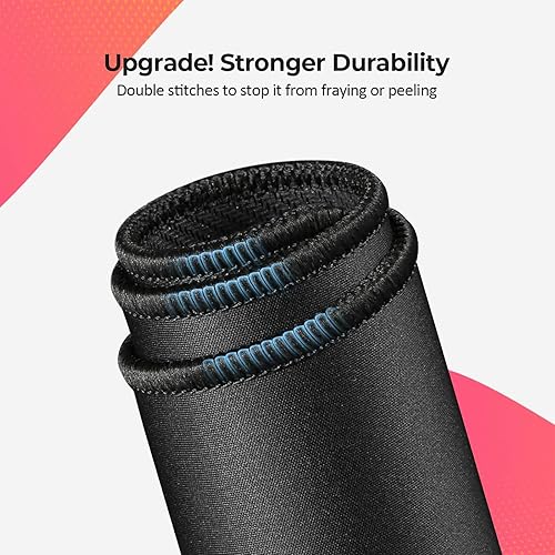 Miniatura 2 de SHALYSONG Alfombrilla negra para mouse, de goma antideslizante, con bordes cosidos duraderos, 10.3 x 8.2 x 0.12 pulgadas