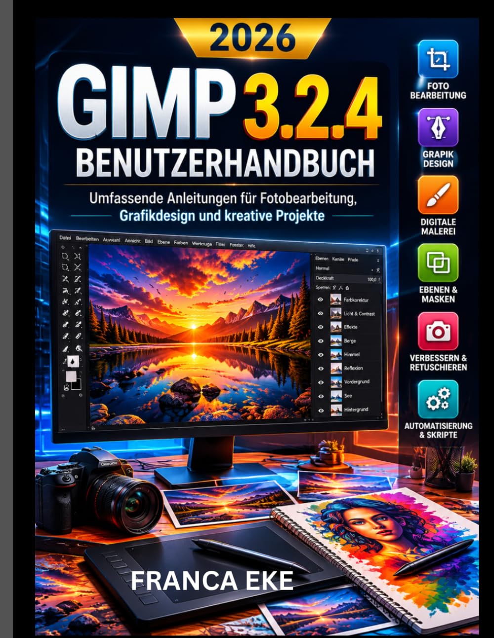 GIMP 3.2.4 BENUTZERHANDBUCH 2026: Umfassende Tutorials für Fotobearbeitung, Grafikdesign und kreative Projekte
