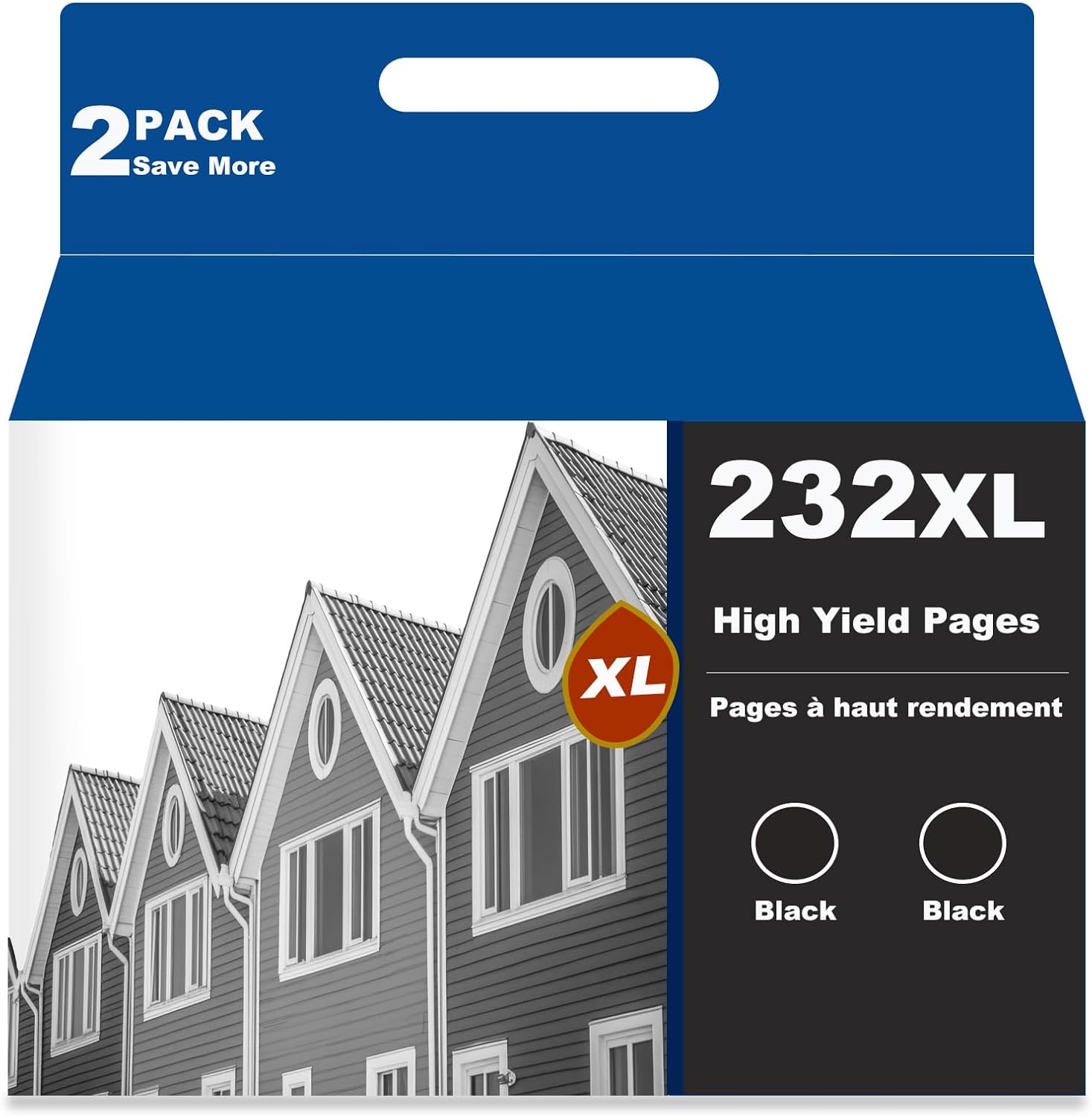 Remanufactured 232XL Ink Cartridge Replacement for 232XL 232 XL T232XL Black for XP-4200 XP-4205 WF-2930 WF-2950 Printer (2Pack, 2 Black)