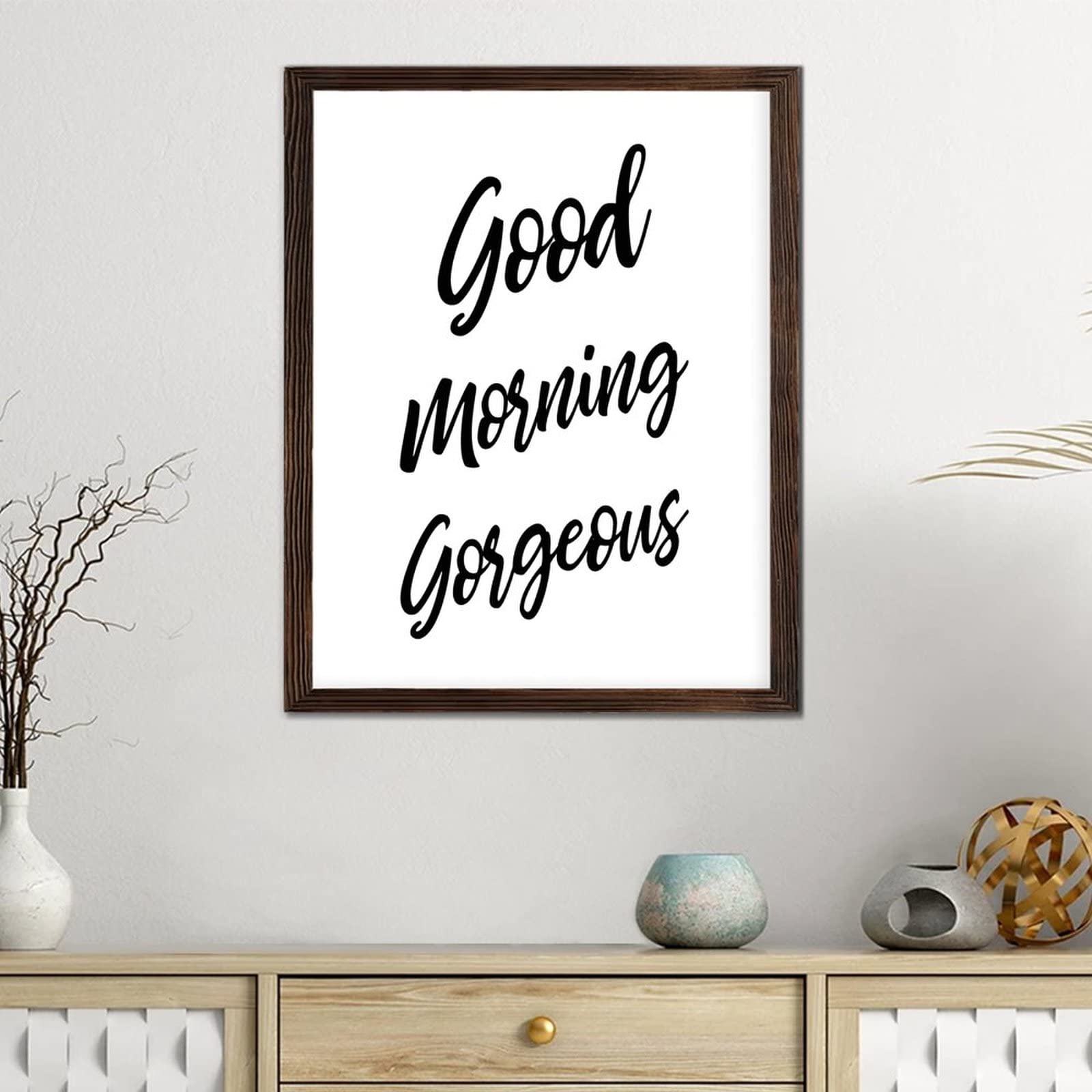 Placa de madera enmarcada con frases motivacionales, bonito letrero de madera, letrero de arte rústico de pared para sala de estar, dormitorio, regalo de inauguración de la casa, 16 x 20 pulgadas