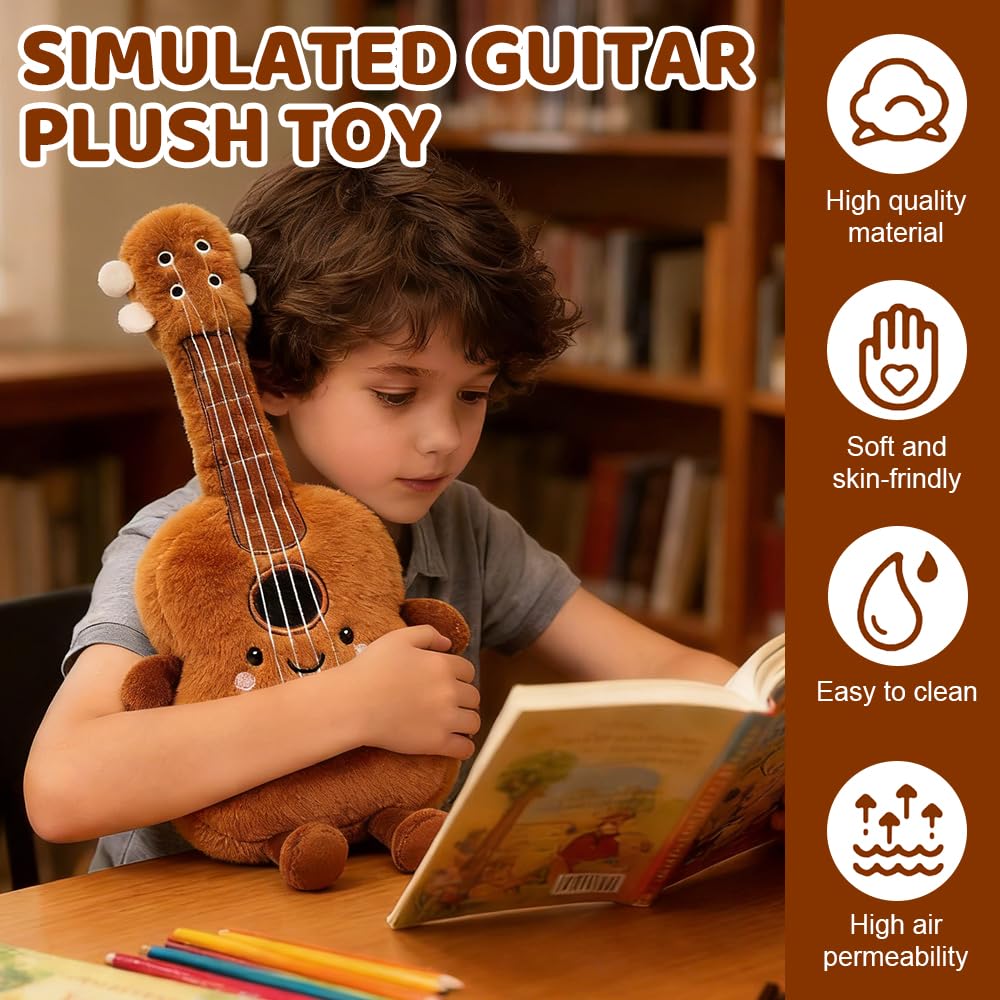 Peluche A Forma Di Strumento Musicale, Morbido Peluche a Forma di Chitarra, ChitarraPeluche Creativa, Chitarra Peluche Del Violino Giocattolo per Soggiorno e Camera da Letto