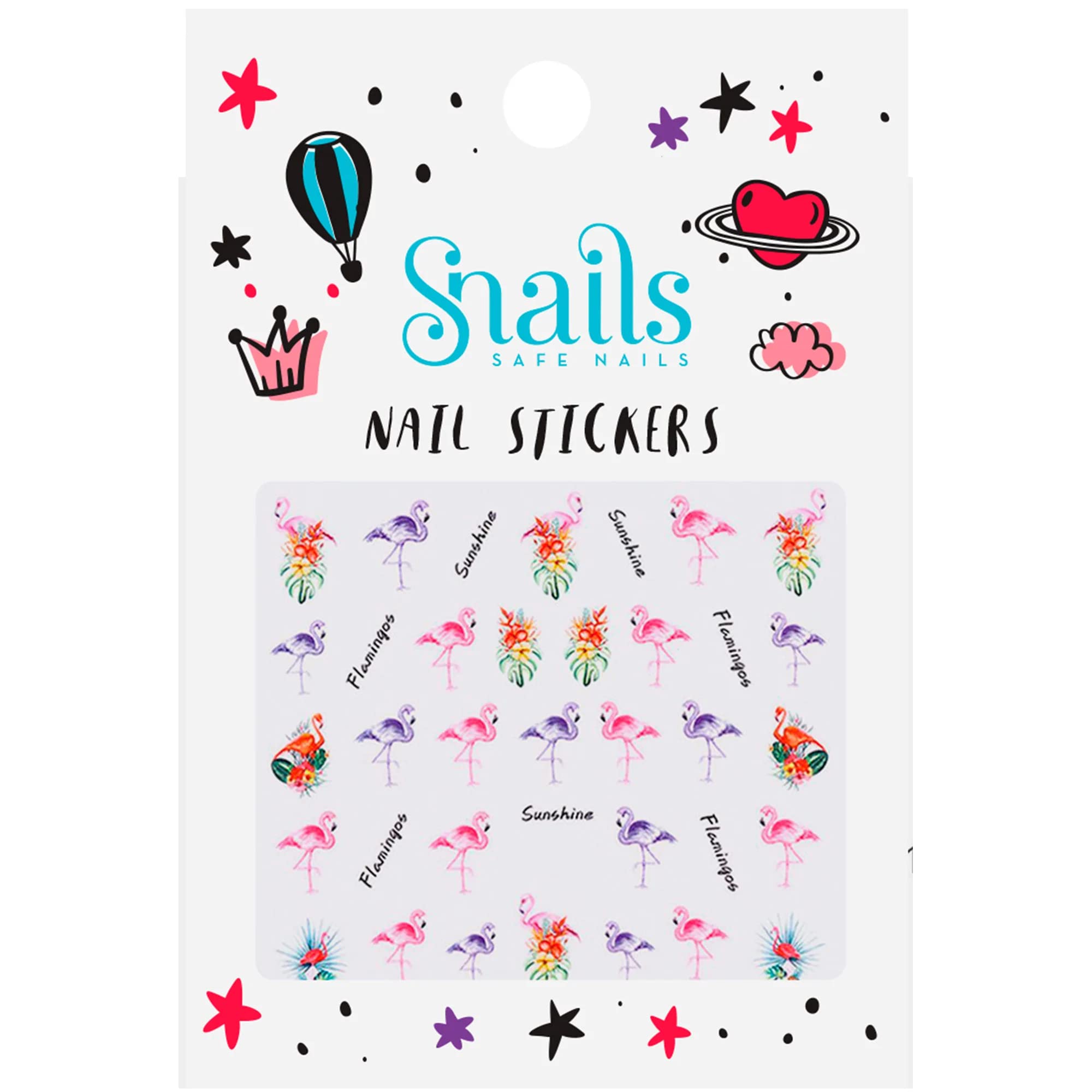 Snails 518084 Çocuk Tırnak Çıkartması, Motif: Flamingolar, Çıkarılabilir