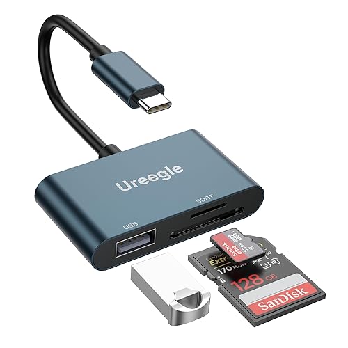 Lector de tarjetas USB C SD, adaptador de lector de tarjetas de memoria USB C a USB 3 en 1 de capacidad de 2 TB, adaptador de tarjeta micro SD para