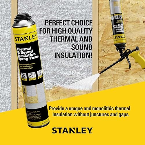 Miniatura 8 de STANLEY Supercoat - Kit de aislamiento de espuma en aerosol, cubre espuma de celda cerrada de hasta 480 pies cuadrados, incluye pistola, limpiador y