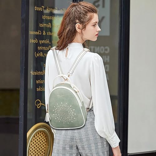 Miniatura 6 de T1953 Mochila para mujer de piel sintética para regalo para niñas y mujeres 4-1953-mochila amarilla L