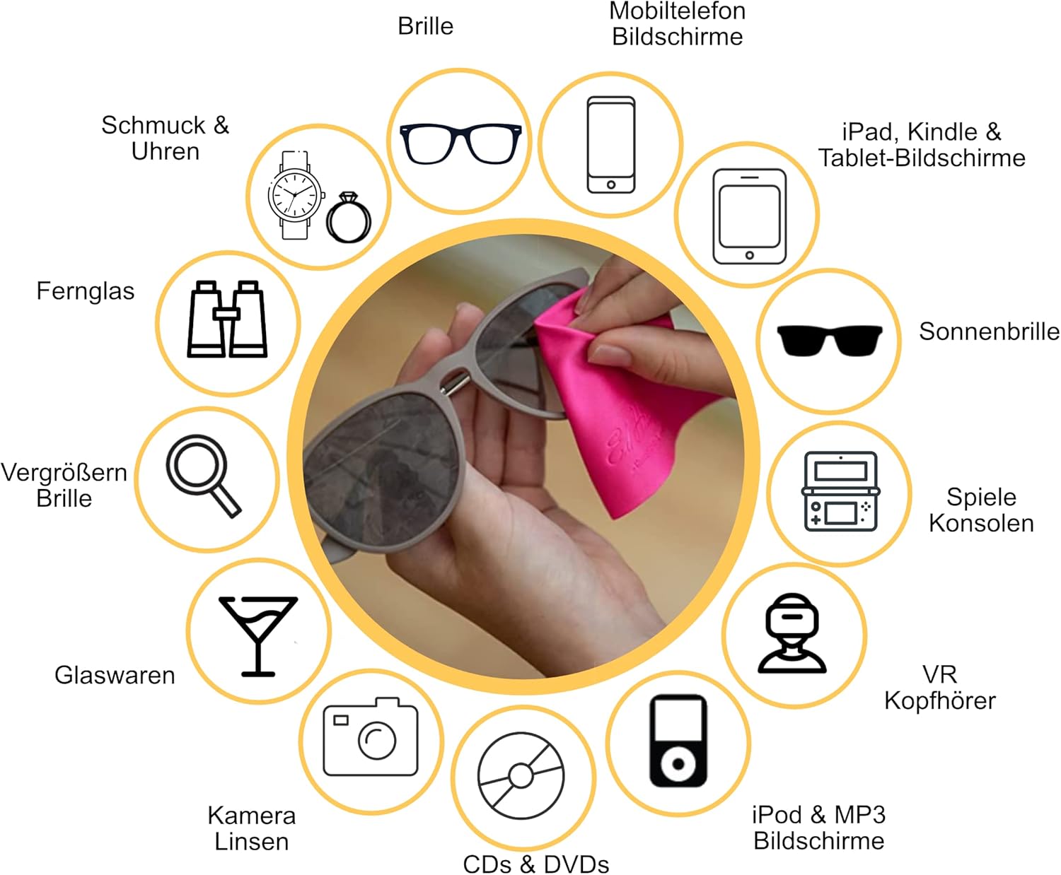 Ed Hicks 8* Premium Microfiber Glasses Cleaning Cloths for Cleaner Eyeglasses, Sunglasses, Camera Lenses and Phone Screens. 4¾" x 4¾" | Storage Pouch Included : Health & Household