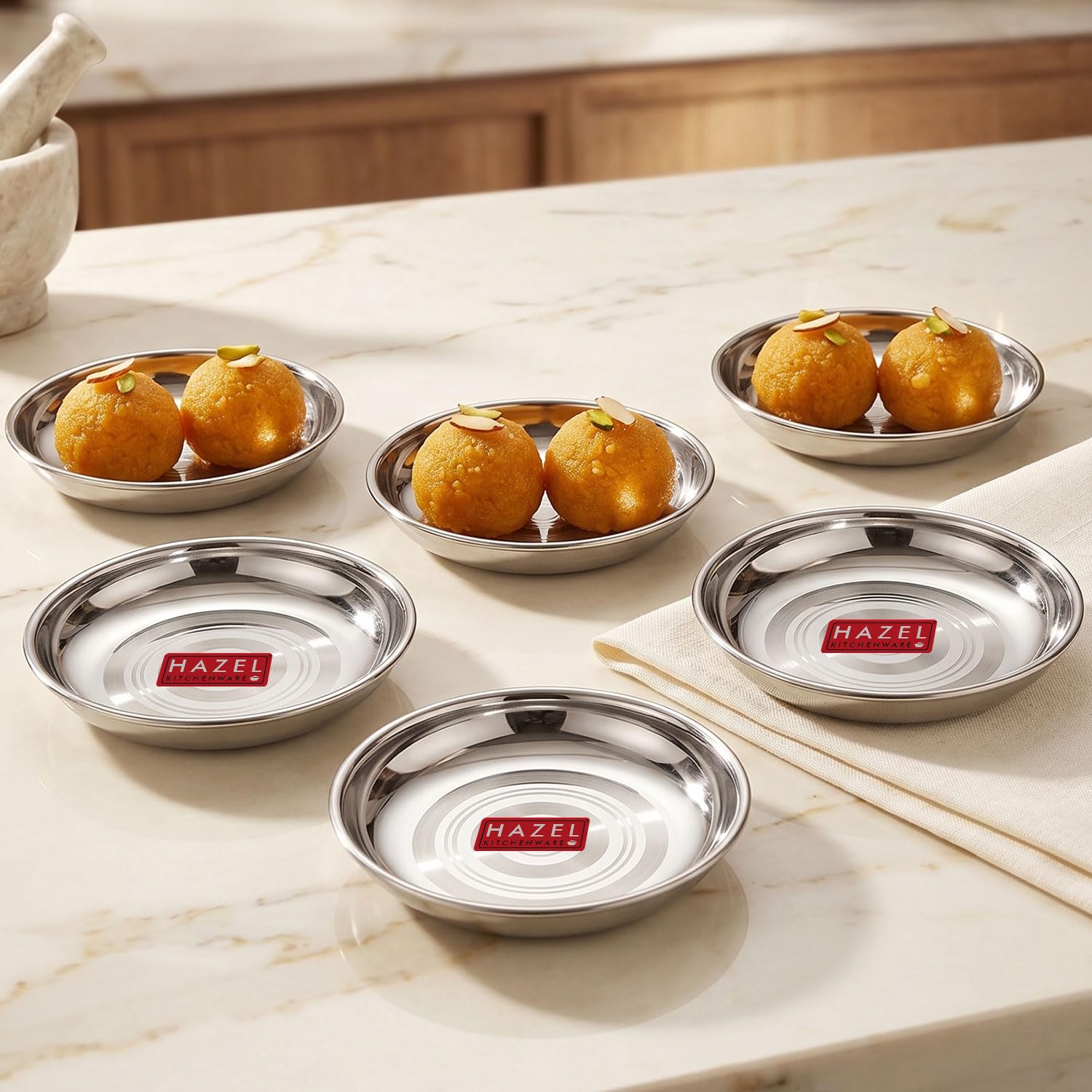 HAZEL Stainless Steel Snack Plate - Hammered Design -17