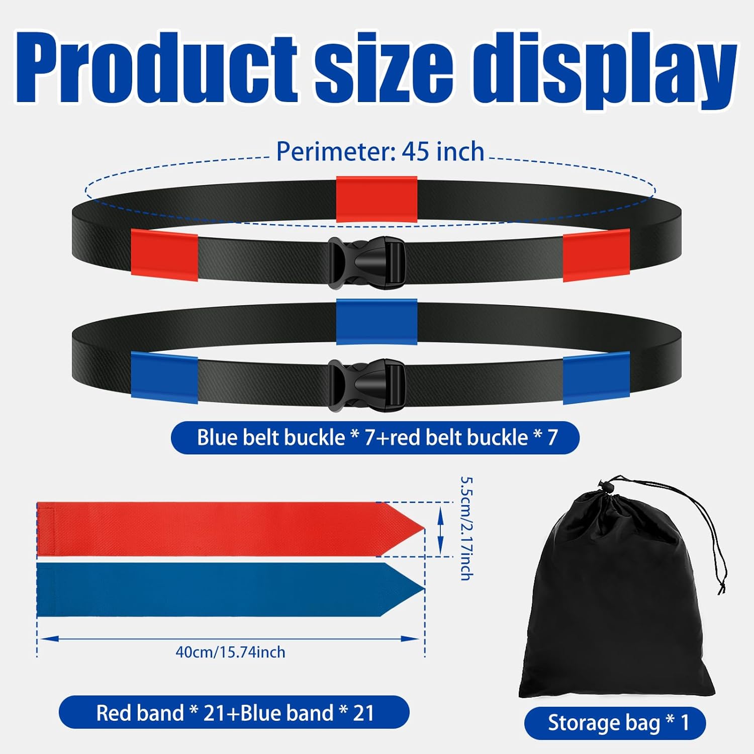Flag Football Belts, 14Pcs Adjustable Flag Football Set with Flags Comfortable Flag Football Belts Sturdy Nylon Player Flag Football Belts with Bags Flag Football Equipment for Youth Adults and Kids,