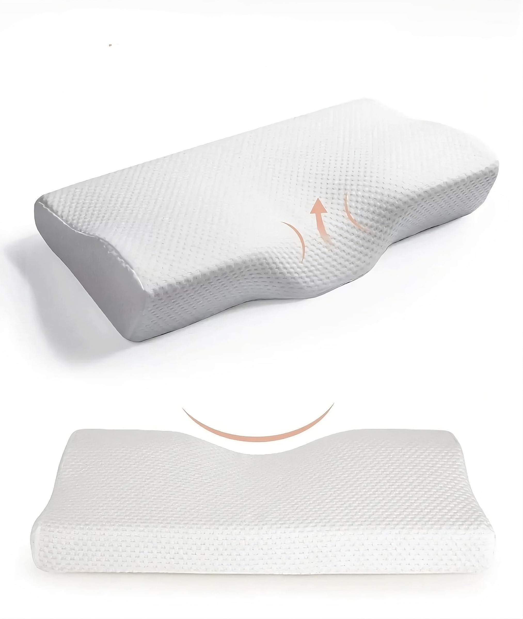 im77r Almohada ortopédica viscoelástica en Forma de Mariposa | Soporte Cervical ergonómico, Rebote Lento y Alivio del Dolor de Cuello | Descanso Saludable | Medidas 50x30 cm