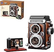PANTASY Retro Camera Clamping Block Set for Adults, Classic Twin-Lens Reflex Camera Model with Interactive Functions, Vintage Camera Collector's Model as Decoration