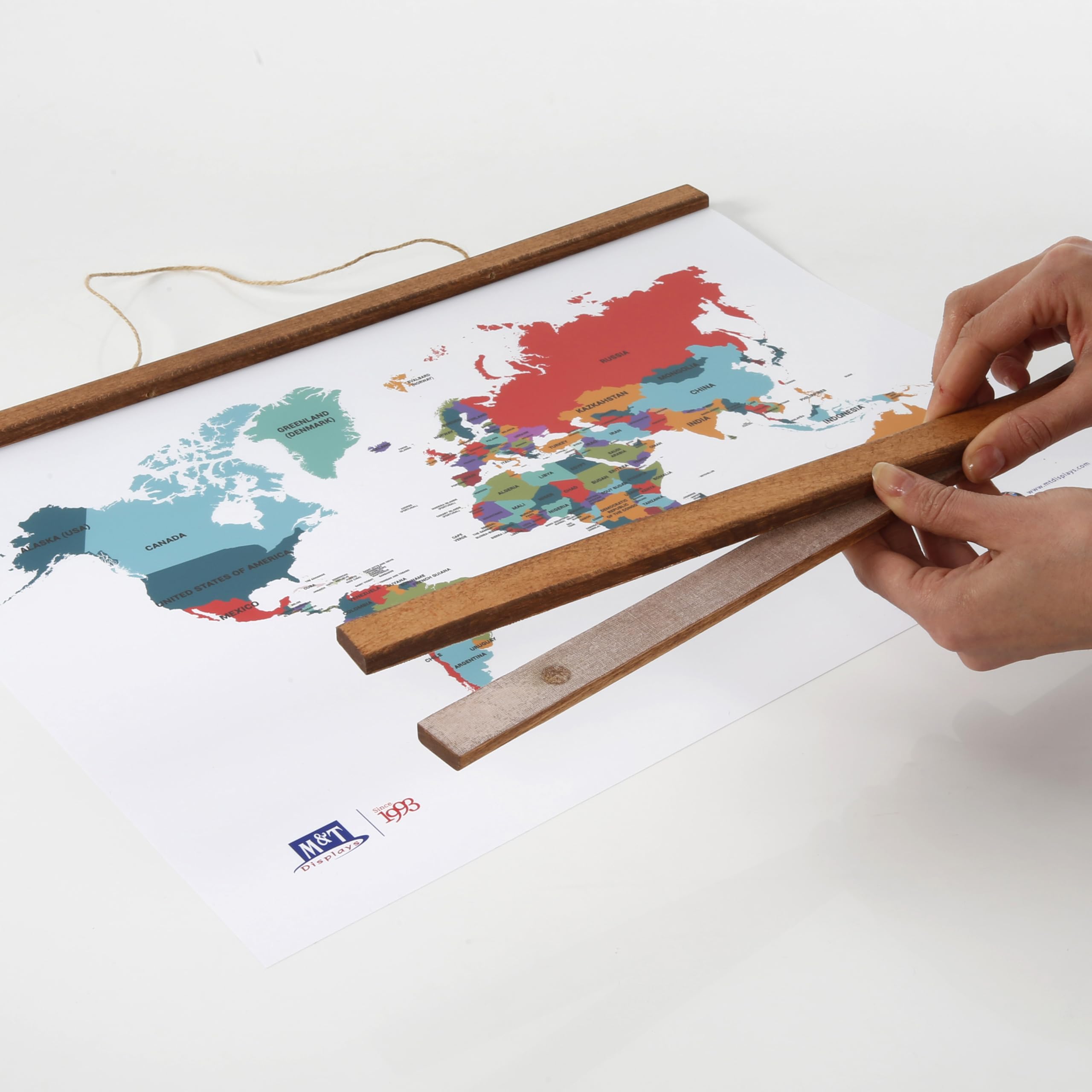 DisplayLager Wood Poster Hanger in Buchenholz, Magnetisch – 40 cm Satz, 40 cm, Rechteckig, Holz, Lasiert, Bilderrahmen, Bild aufhängen, Posterleiste