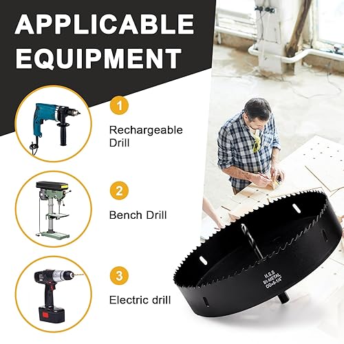 Vista 106 de Sierra perforadora de 2 3/4" (70 mm) para madera y plástico, broca de núcleo de cortador de agujeros bimetálico HSS para paneles de yeso, tableros