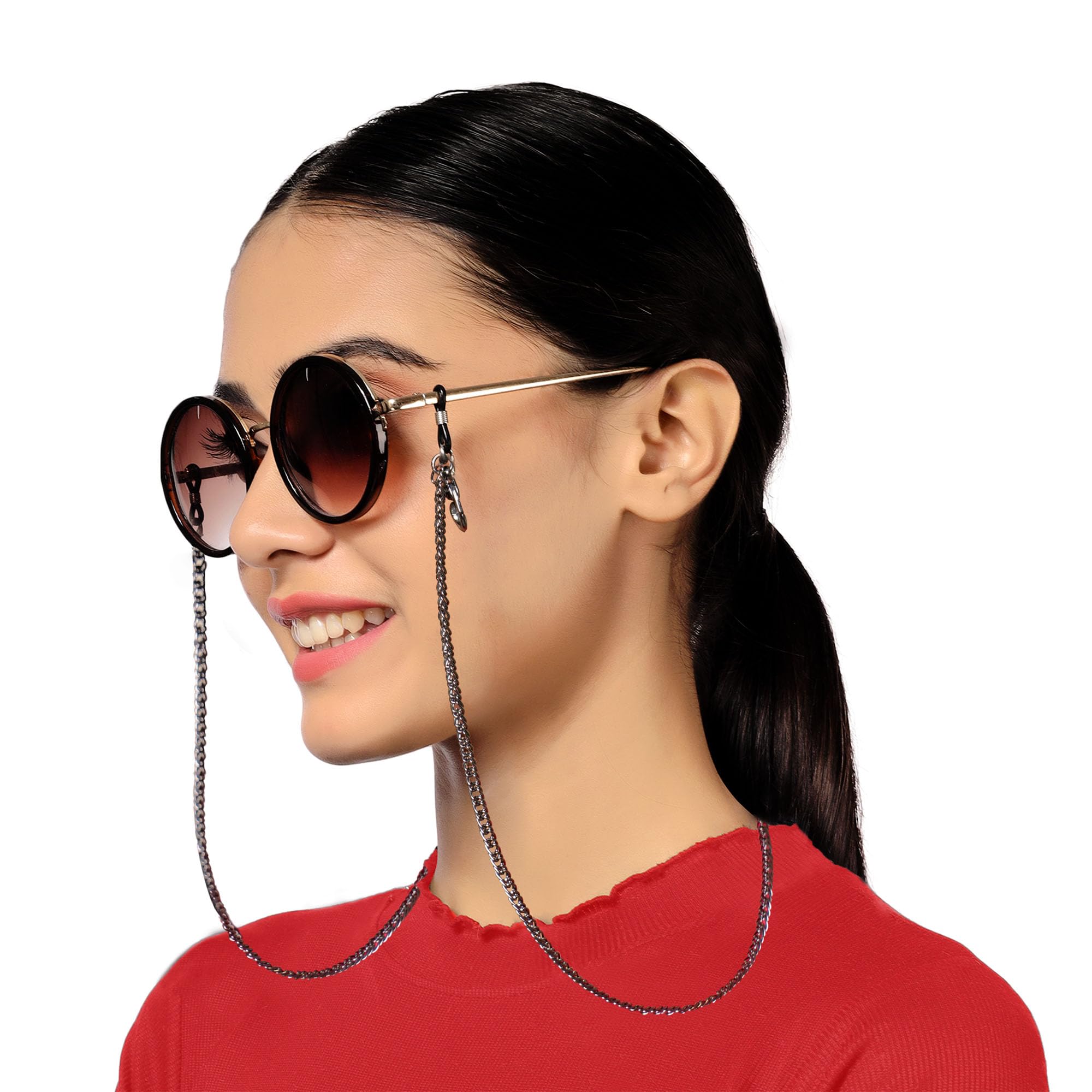 vision Unisex Adult Metal Eyeglass Holder Strap Cord | New Chain Adjust on Sunglasses | Anti-slip Retainer Lanyard String Eyewear Frame | Specs Mask Chains-image-49