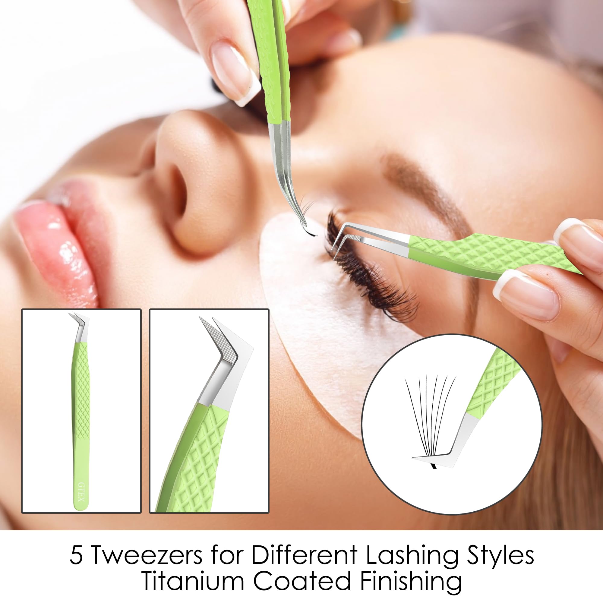 Amazon.com : GTEX Fiber Tip Lash Tweezers For Eyelash Extension