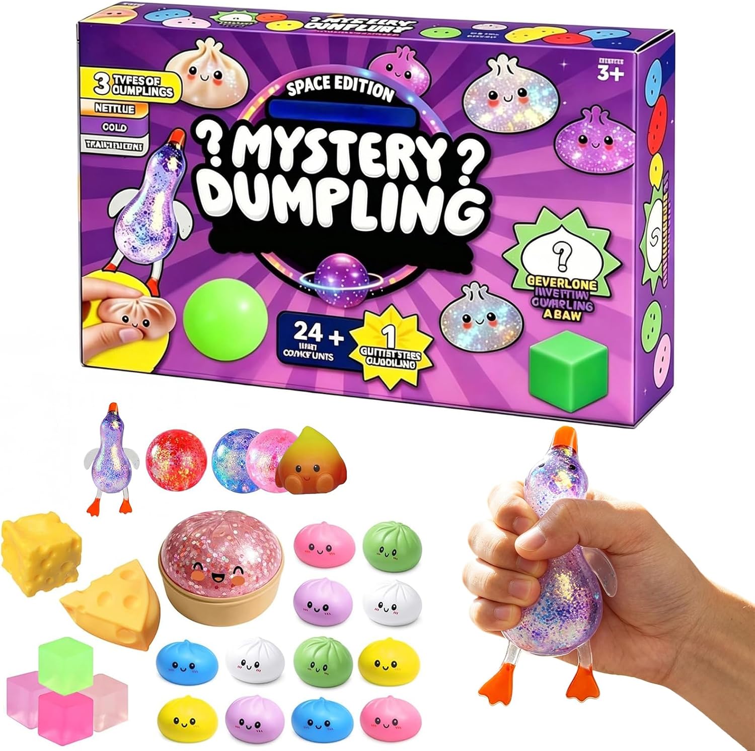 Dumpling Squishy Advent Calendar, 2026 Squishy Dumpling Mystery Advent Countdown Calendar 24 Days, Stress Relief Sensory Fidget Toys for Anxiety Relief Hand Relax Gifts (D)