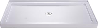 DreamLine SlimLine 32x60 White Center Drain Shower Base - Low Profile Single Threshold Pan DLT-1132600