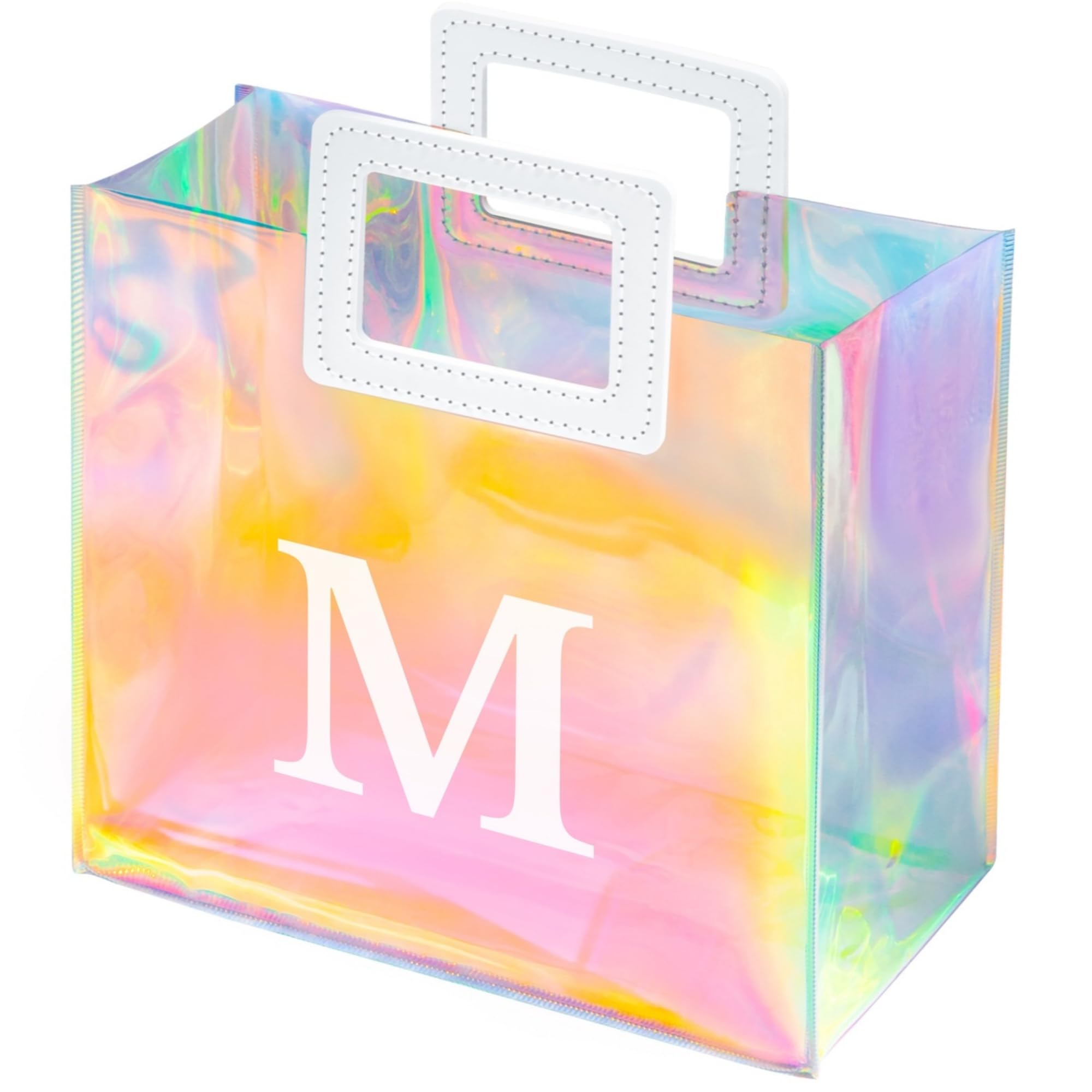Photo 1 of VUOJUR 12.8'' Holographic Letter Large Gift Bag for Women Birthday Personalized Reusable Party Bag(M)