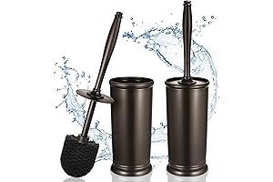 Toilet Bowl Brush Holder Set: Deep Cleaning Bathroom Toilet Scrubber with Caddy