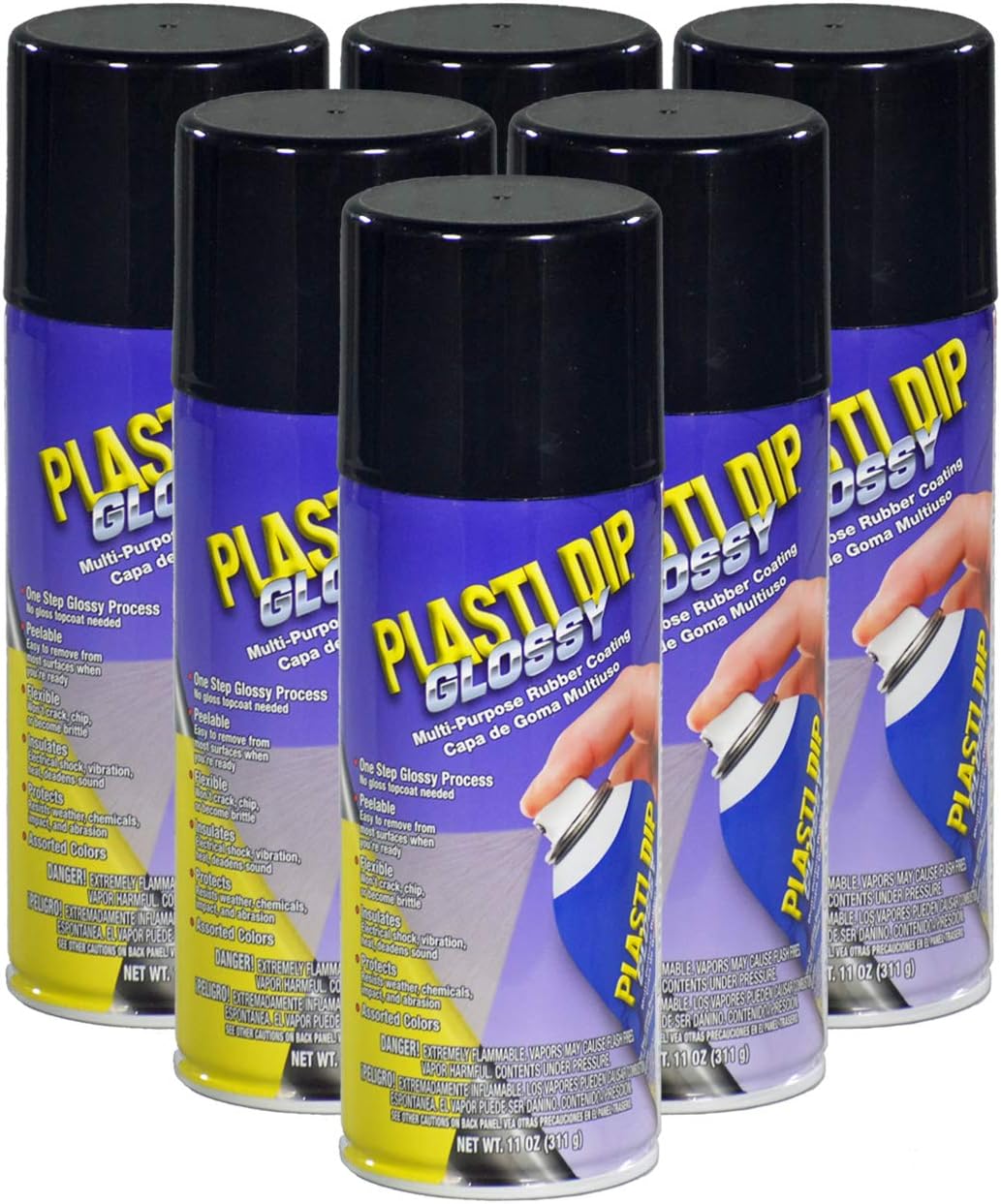 Glossy Black, 11 oz Aerosol, Case of 6 - Combines Both Color Coat and Gloss Finish