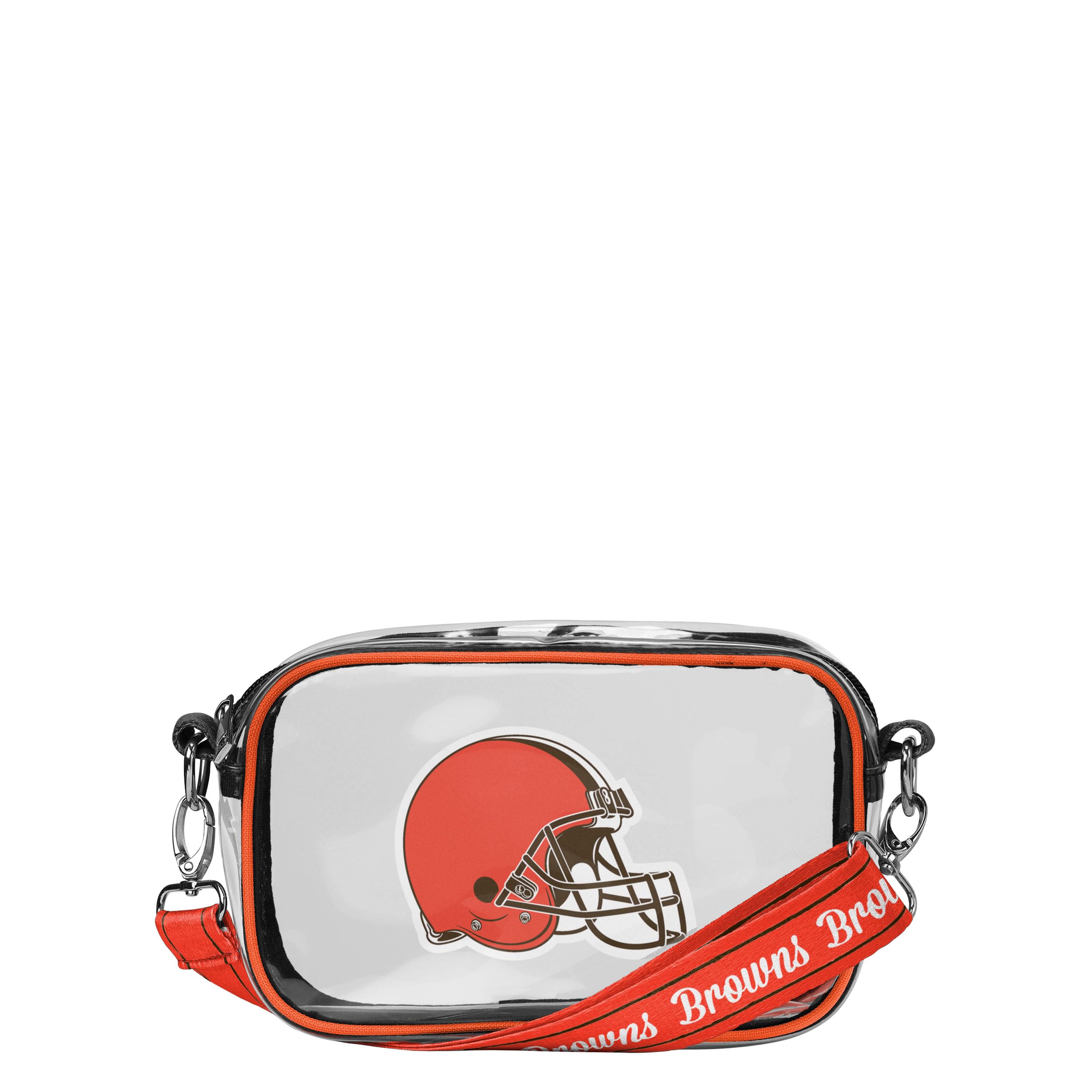 FOCO Cleveland Browns NFL Team Stripe Clear Crossbody Bag