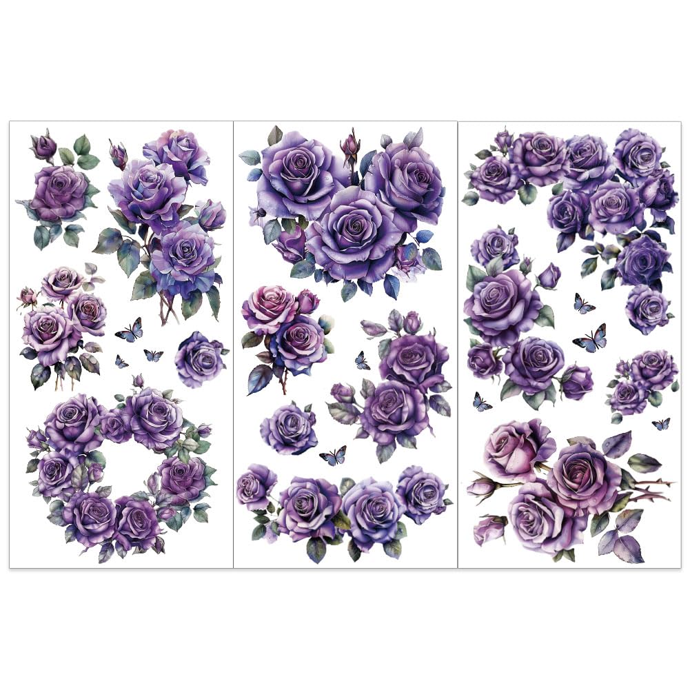 Calcomanías de transferencia de flores de mariposa para personalizar muebles viejos sin pintar