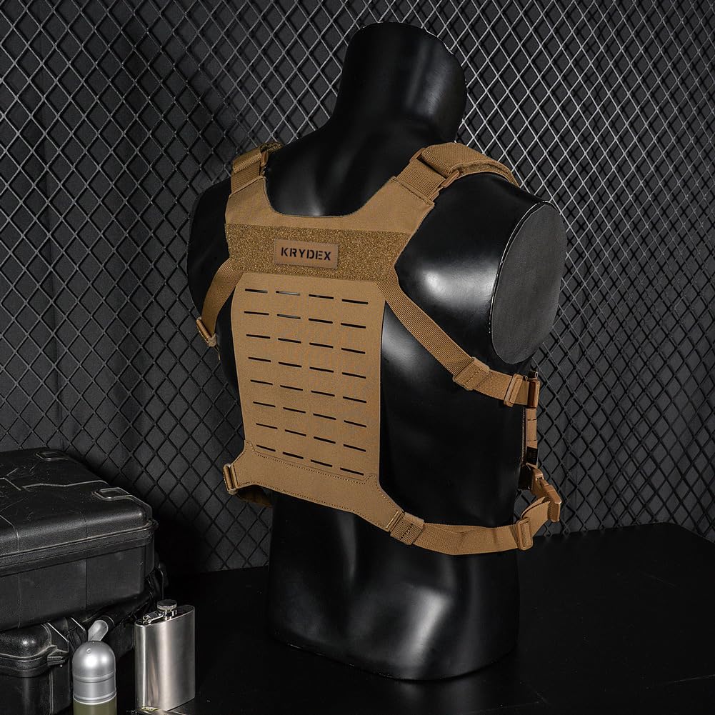KRYDEX GEAR Tracolla ibrida con pannello MOLLE posteriore per Airsoft Chest Rig