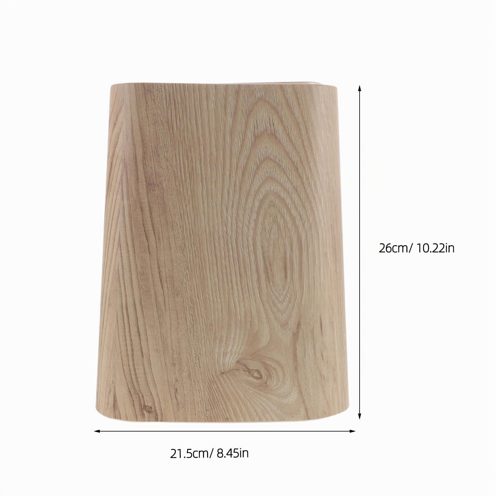 Papelera de Baño 8, 5 L Beige de Pp Imitación Madera con Tapa