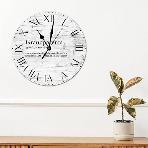 Miniatura 168 de Reloj de pared de PVC con definición de cuñado, reloj de pared redondo con citas espirituales, números romanos, tipografía, arte de pared, 8.8