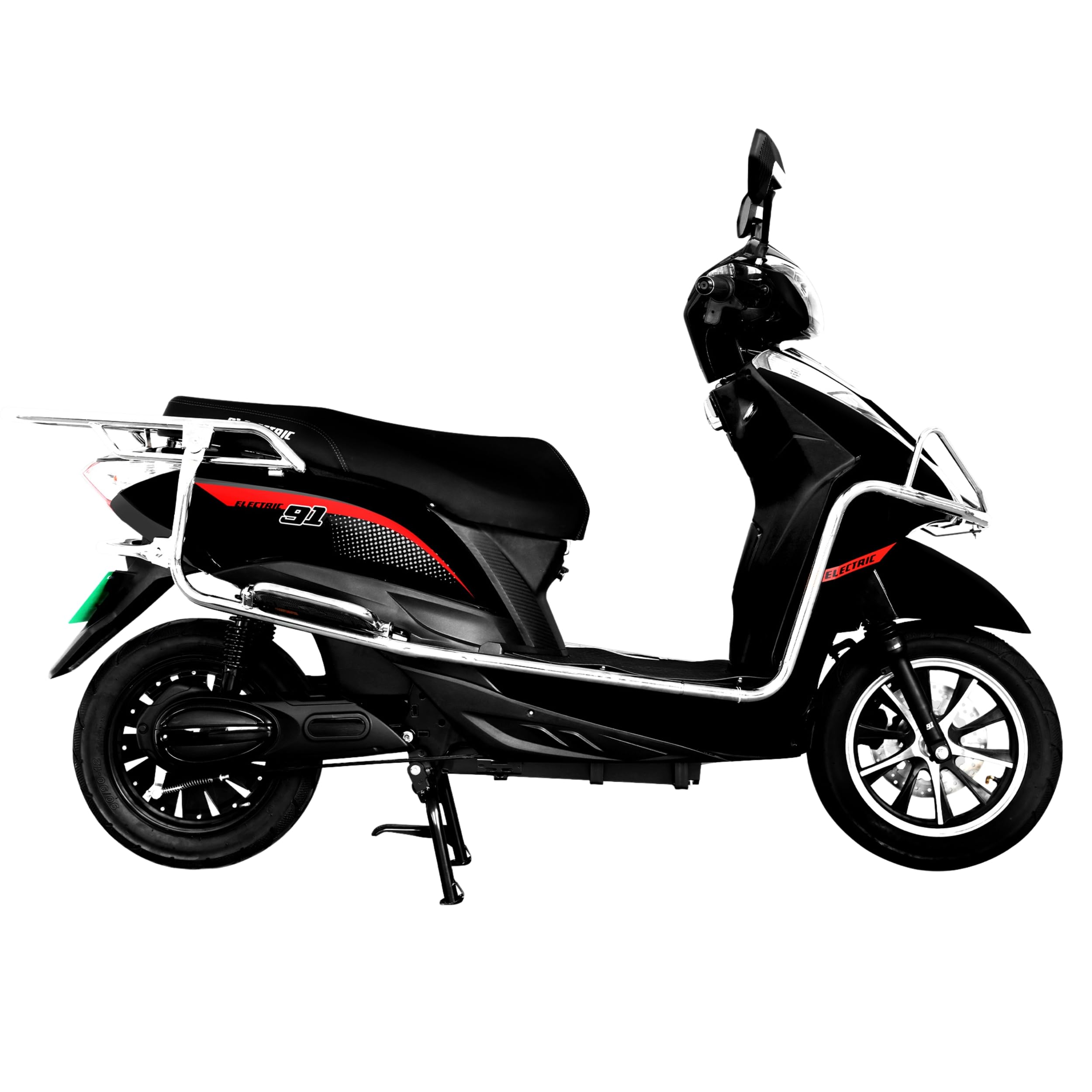 91EV Meraki Premium Low-Speed EV Scooter with 60V 32.9Ah Lead Acid Battery & Charger | Powerful BLDC Motor | 50-60km Range, LED Display & Tubeless Tires | No RTO & License | Remote Key | Black-image-32