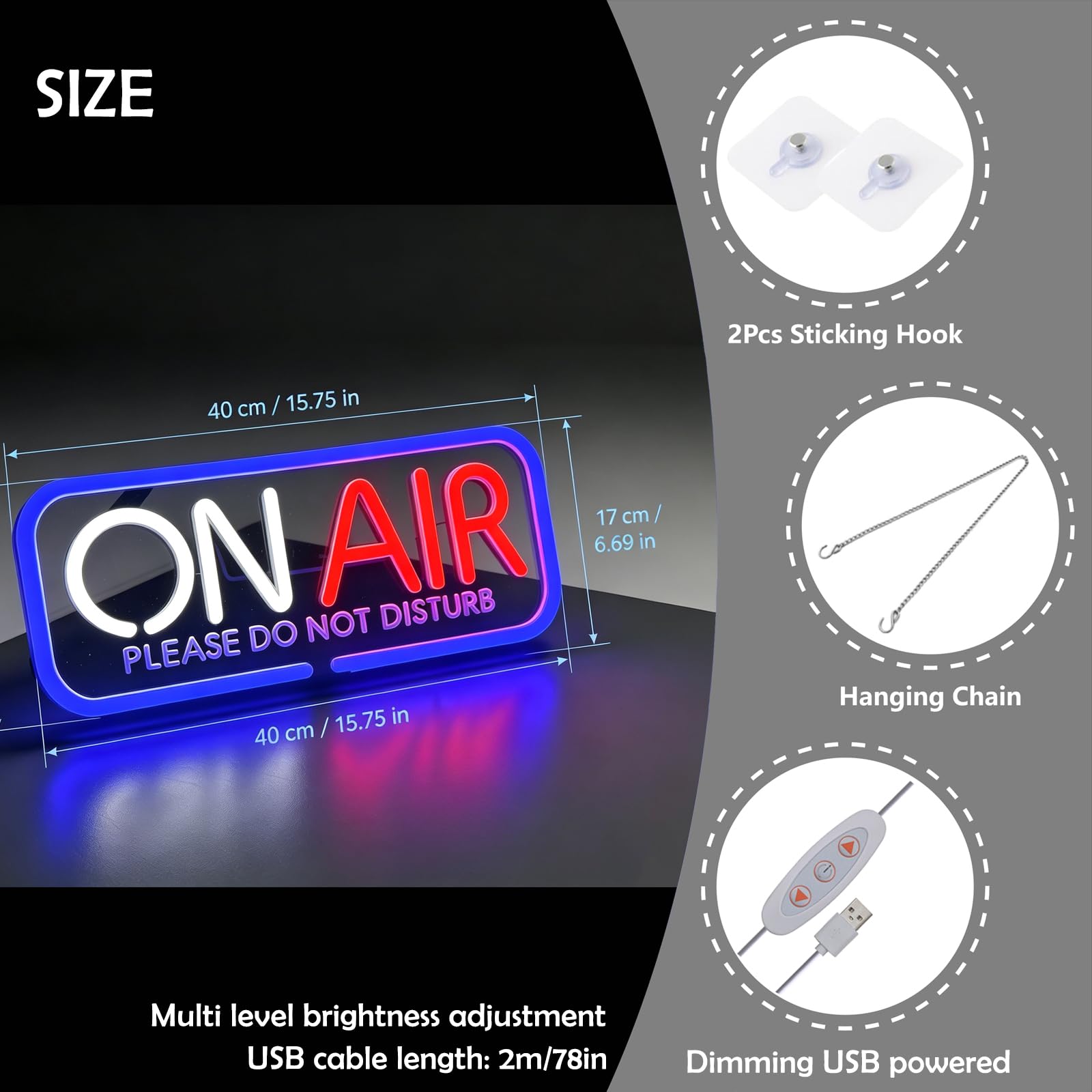 ON AIR Neonschild LED Studio Recording Light für Podcast Streamer