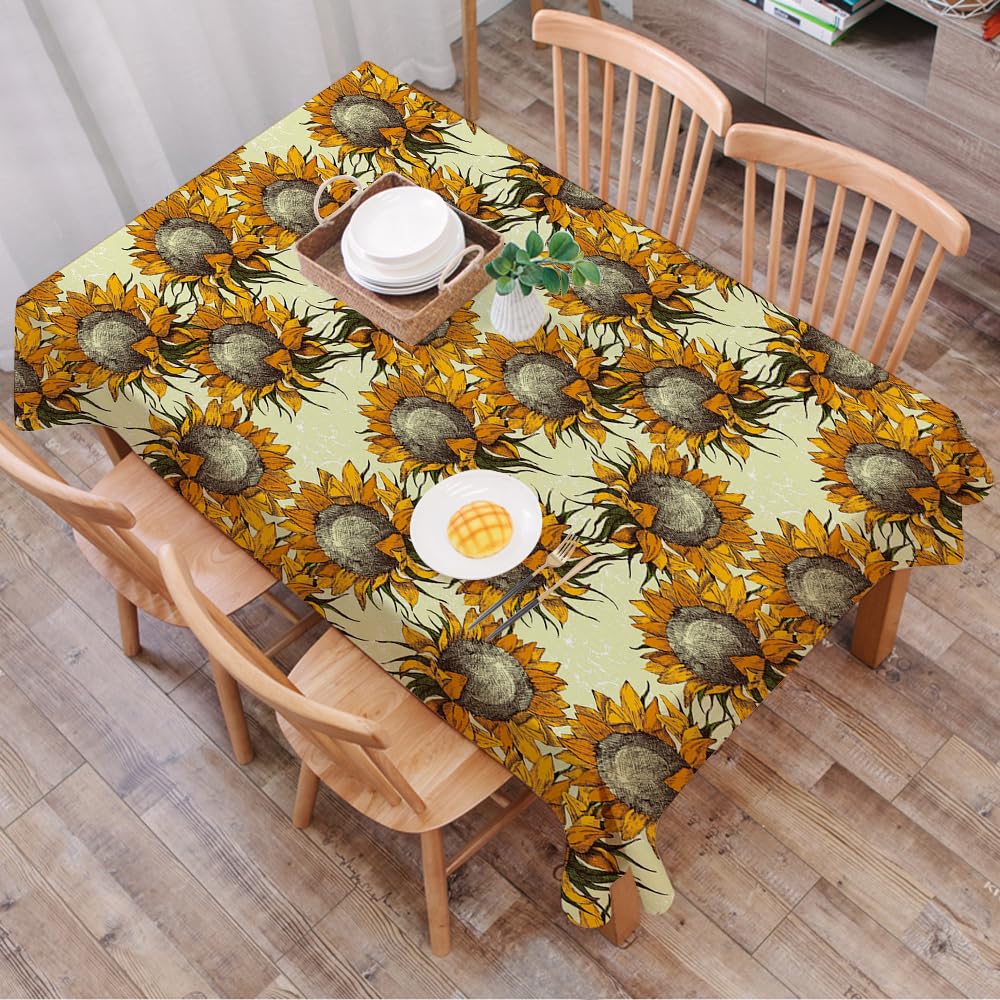 Dalexhm Floral Motif Blue Wallpaper Green Decor Colo - A2 Table Cloth Wipe Clean Rectangular, Wipeable Tablecloths,Dining Table Cover For Kitchen Outdoor Garden Table,Floral Motif Blue Wallpaper Green Decor Colorful Kaleidoscope Texture Orn,54X72 In