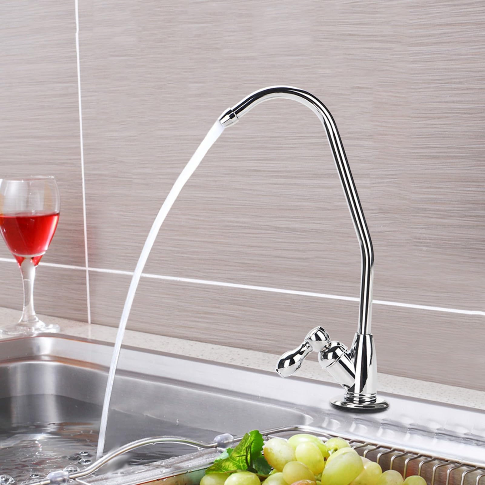 Grifo de Cocina, Grifo de Filtro de Agua de Grifo de Cocina de 1/4 para Grifo de Fregadero de Cocina, electrólisis de Agua, Filtro de Agua Potable de Maine