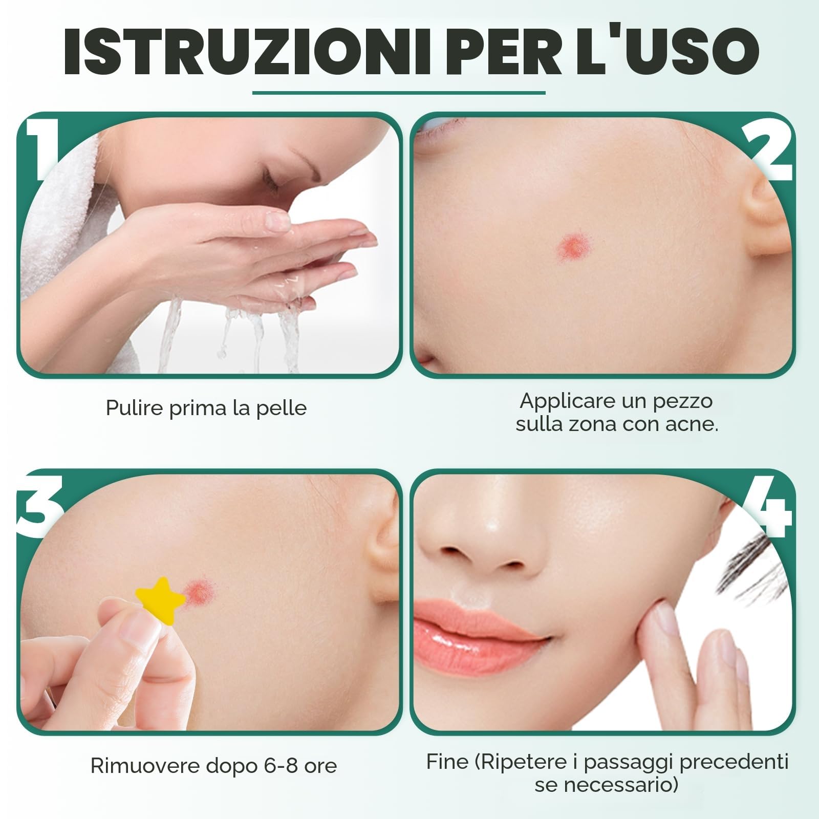 397 Pezzi Cerotti Brufoli, Invisibile Naturale Hydrocolloid Patch 2 in 1 Giorno e Notte Che Invisibile Patch Brufoli Assorbenti Impermeabile e Traspirante