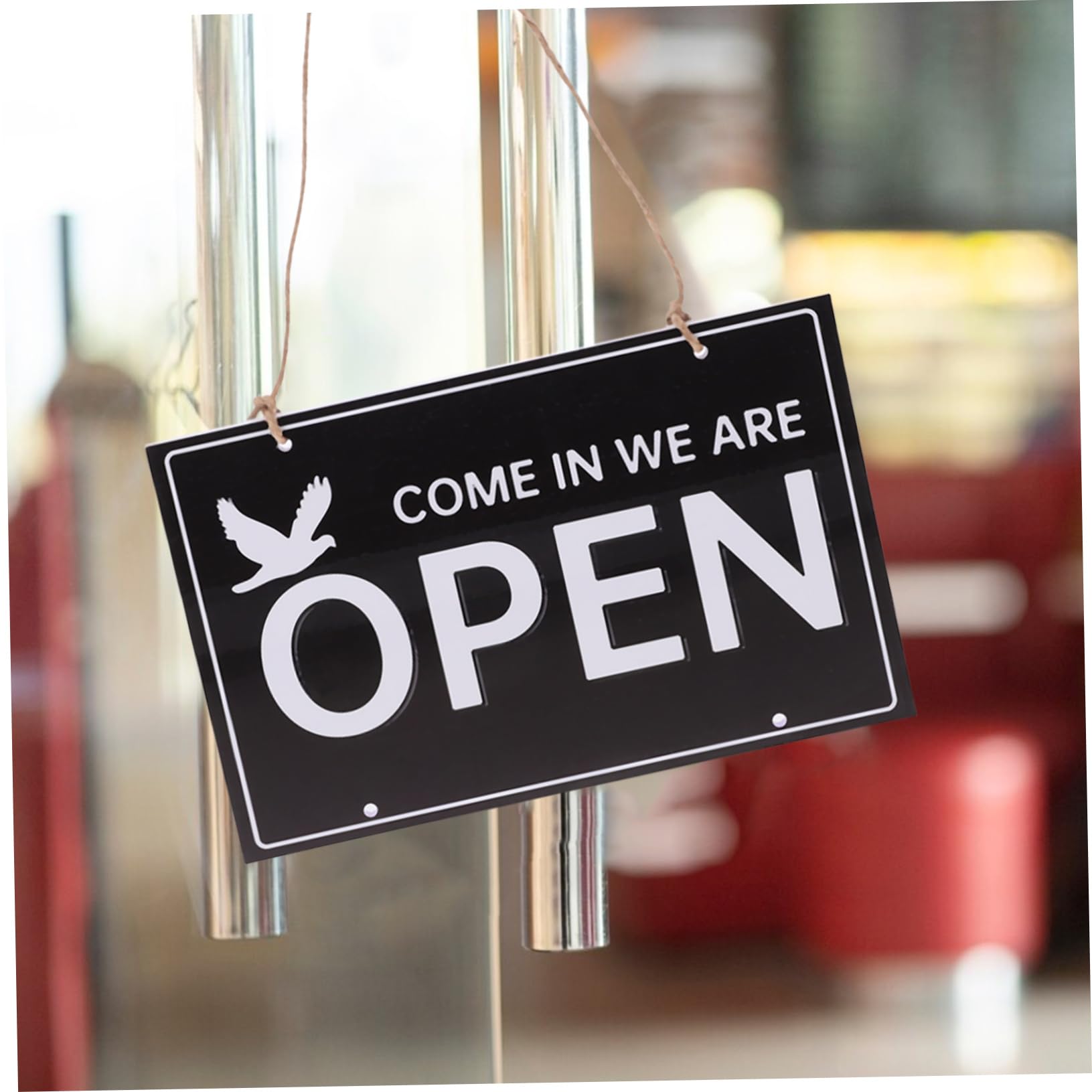 GARVALON 1ensemble Panneau Horaire Ouverture Fermeture Pour Magasins Et Restaurants Enseigne Écriteurable Avec Corde De Suspension Idéale Pour Cafés Et Commerces