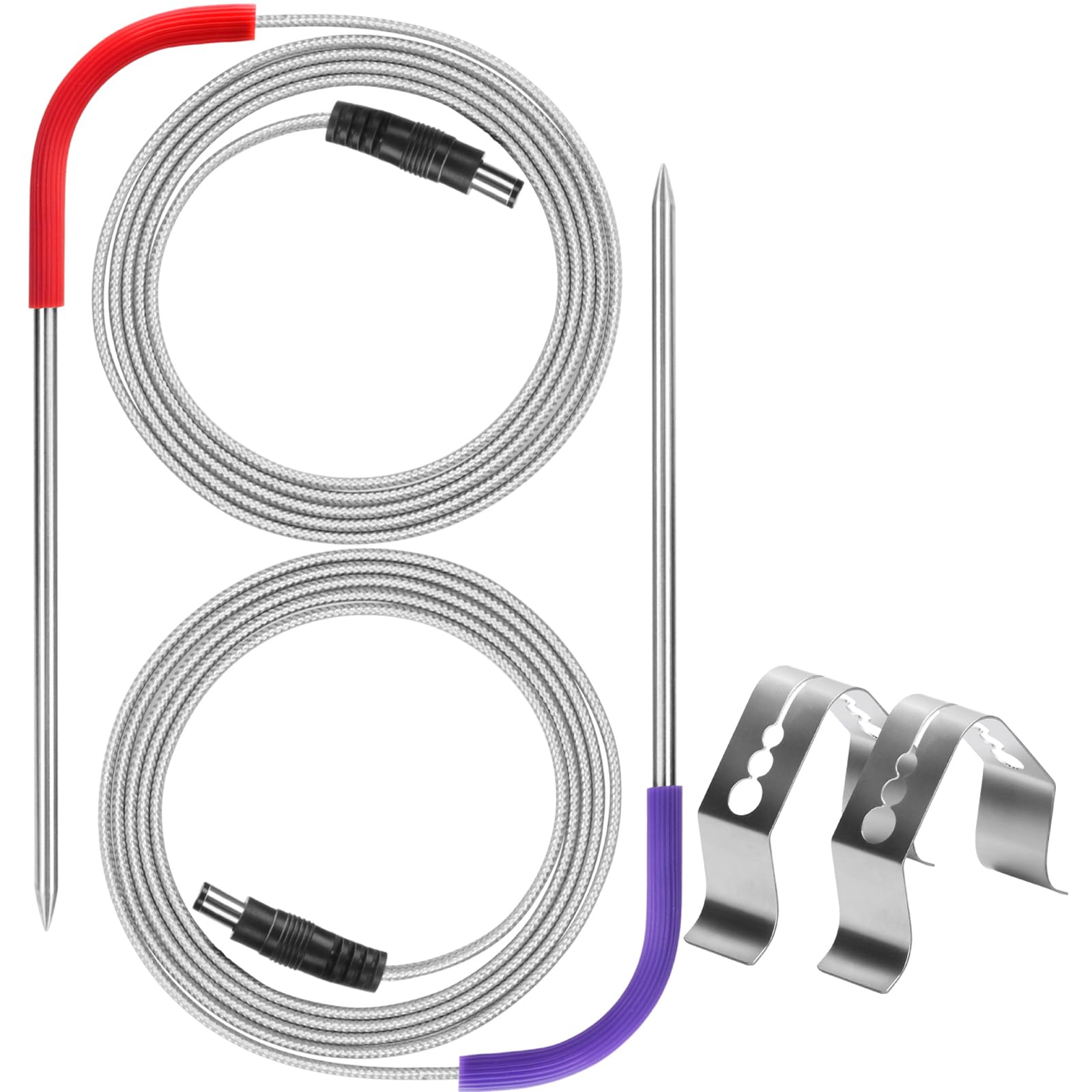 Photo 1 of 2-Pack Pellet Grill Temperature Meat Probe Compatible with Rec Tec Grills, Thermometer Meat Probe Replacment for RecTeq Grill, with 2-Pack Probe Holder Clips