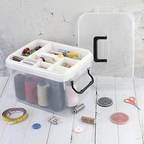 Miniatura 7 de Paquete de 1 recipiente transparente para botiquín de primeros auxilios, caja de almacenamiento de medicamentos de viaje con bandeja