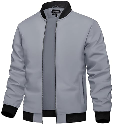 TACVASEN Men's Bomber Jacket Lightweight Windbreaker Jacket for Spring Fall | water-repellent, windproof polyester shell